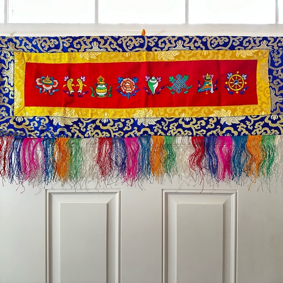 Embroidered Tibetan Tibet Tapestry Wall Hanging - Picture 5 of 5